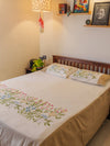 Blossom Bliss Hand Embroidered Bedcover