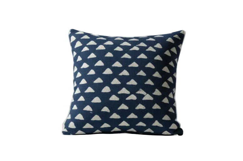 Triangle Indigo Hand Block Printed Cushion Cover