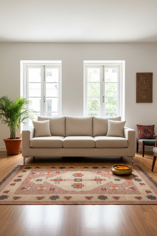 Handwoven Dhurrie Rug - The Pastel Edit