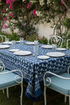 Phool Indigo Ajrakh Cotton Dining Table Cover