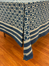 Jharnaa Indigo Ajrakh Cotton Dining Table Cover