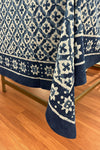 Bahaar Indigo Ajrakh Cotton Dining Table Cover