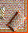Marigold Hand Block Printed 300TC Percale Cotton Bedsheet