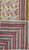 Mustard Hand Block Printed Mulmul Cotton Reversible Dohar
